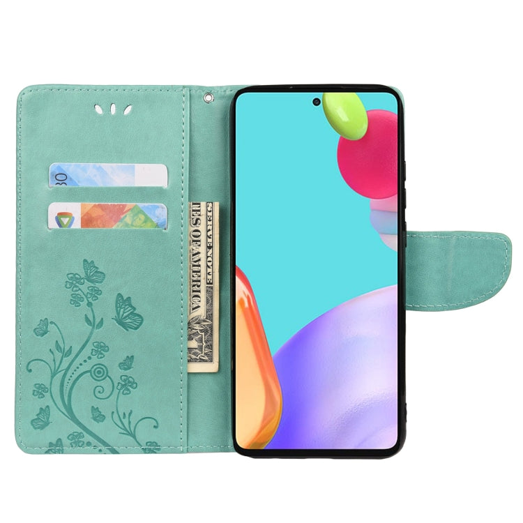 Butterfly Flower Pattern Horizontal Flip Leather Phone Case with Card Slot & Holder, For Samsung Galaxy A33 5G, For Samsung Galaxy A53 5G, For Xiaomi Redmi Note 11 Pro