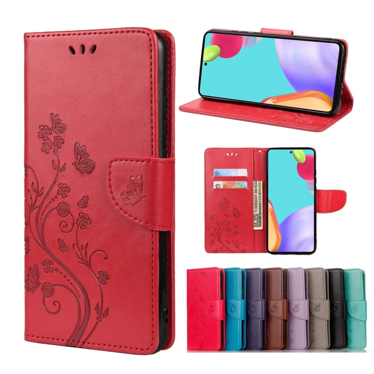Butterfly Flower Pattern Horizontal Flip Leather Phone Case with Card Slot & Holder, For Samsung Galaxy A33 5G, For Samsung Galaxy A53 5G, For Xiaomi Redmi Note 11 Pro