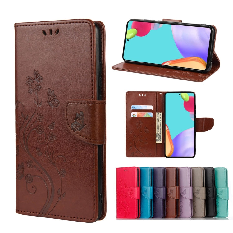 Butterfly Flower Pattern Horizontal Flip Leather Phone Case with Card Slot & Holder, For Samsung Galaxy A33 5G, For Samsung Galaxy A53 5G, For Xiaomi Redmi Note 11 Pro