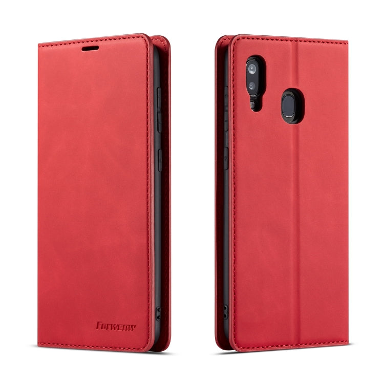 Forwenw Dream Series Oil Edge Strong Magnetism Horizontal Flip Leather Case with Holder & Card Slots & Wallet & Photo Frame, For Huawei P30, For Huawei P30 Lite, For Huawei P30 Pro, For Galaxy A10 / M10, For Galaxy A20, For Galaxy A30
