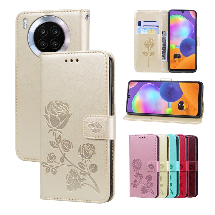 Rose Embossed Leather Phone Case, For Honor 50 Lite, For Honor 50, For Xiaomi 11T, For Xiaomi Redmi Note 11T 5G / Poco M4 Pro 5G