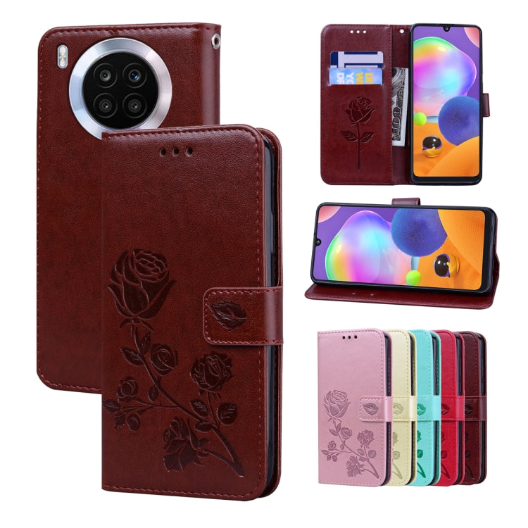 Rose Embossed Leather Phone Case, For Honor 50 Lite, For Honor 50, For Xiaomi 11T, For Xiaomi Redmi Note 11T 5G / Poco M4 Pro 5G