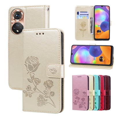 Rose Embossed Leather Phone Case, For Honor 50 Lite, For Honor 50, For Xiaomi 11T, For Xiaomi Redmi Note 11T 5G / Poco M4 Pro 5G