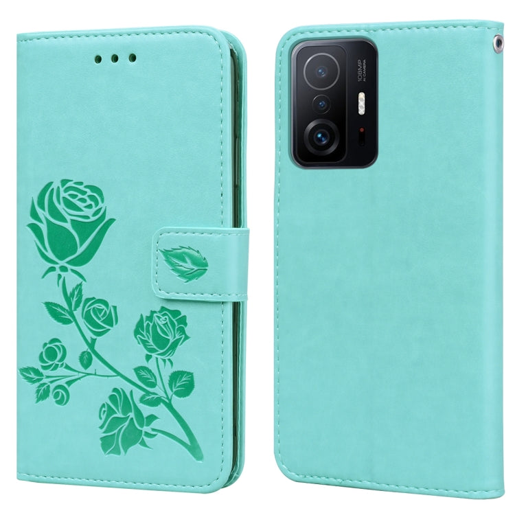 Rose Embossed Leather Phone Case, For Honor 50 Lite, For Honor 50, For Xiaomi 11T, For Xiaomi Redmi Note 11T 5G / Poco M4 Pro 5G