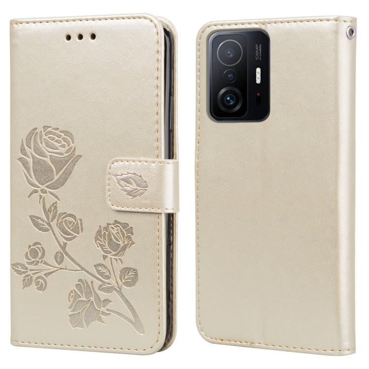 Rose Embossed Leather Phone Case, For Honor 50 Lite, For Honor 50, For Xiaomi 11T, For Xiaomi Redmi Note 11T 5G / Poco M4 Pro 5G