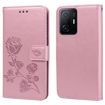 Rose Embossed Leather Phone Case, For Honor 50 Lite, For Honor 50, For Xiaomi 11T, For Xiaomi Redmi Note 11T 5G / Poco M4 Pro 5G