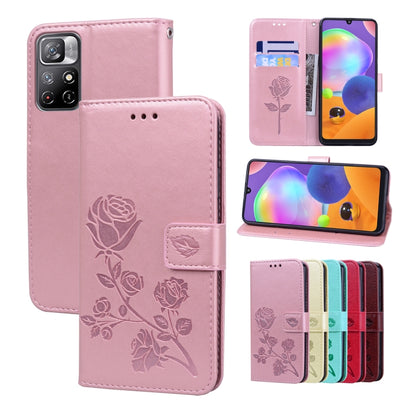 Rose Embossed Leather Phone Case, For Honor 50 Lite, For Honor 50, For Xiaomi 11T, For Xiaomi Redmi Note 11T 5G / Poco M4 Pro 5G
