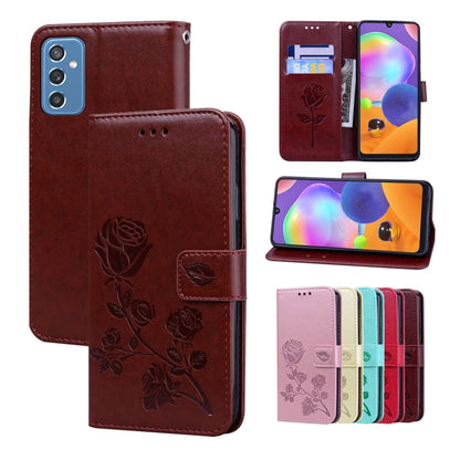 Rose Embossed Leather Phone Case, For Samsung Galaxy M52 5G, For Samsung Galaxy S22 5G, For Samsung Galaxy S22+ 5G, For Samsung Galaxy S22 Ultra 5G