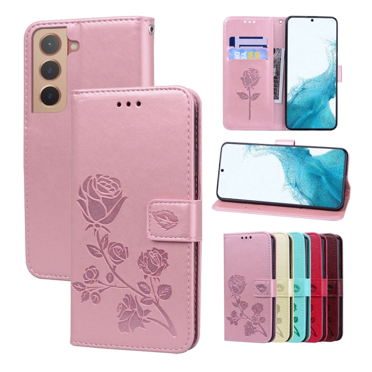 Rose Embossed Leather Phone Case, For Samsung Galaxy M52 5G, For Samsung Galaxy S22 5G, For Samsung Galaxy S22+ 5G, For Samsung Galaxy S22 Ultra 5G