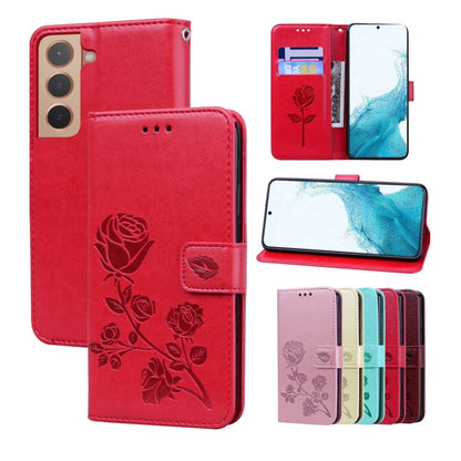 Rose Embossed Leather Phone Case, For Samsung Galaxy M52 5G, For Samsung Galaxy S22 5G, For Samsung Galaxy S22+ 5G, For Samsung Galaxy S22 Ultra 5G
