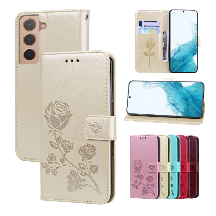 Rose Embossed Leather Phone Case, For Samsung Galaxy M52 5G, For Samsung Galaxy S22 5G, For Samsung Galaxy S22+ 5G, For Samsung Galaxy S22 Ultra 5G