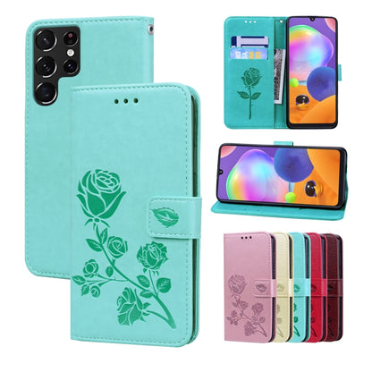 Rose Embossed Leather Phone Case, For Samsung Galaxy M52 5G, For Samsung Galaxy S22 5G, For Samsung Galaxy S22+ 5G, For Samsung Galaxy S22 Ultra 5G