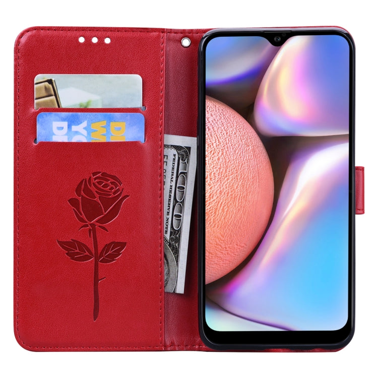 Rose Embossed Leather Phone Case, For Samsung Galaxy A02s