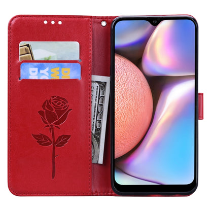 Rose Embossed Leather Phone Case, For Samsung Galaxy A02s