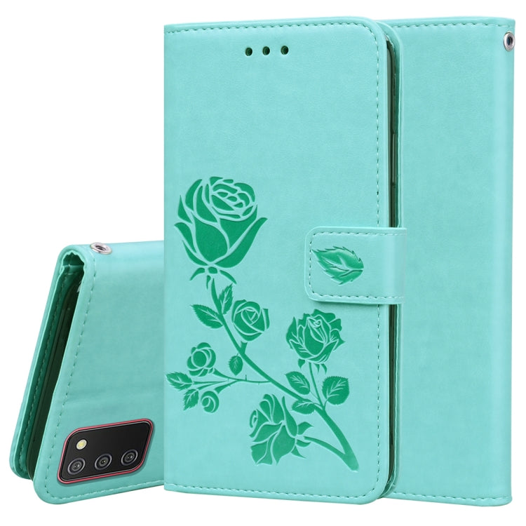 Rose Embossed Leather Phone Case, For Samsung Galaxy A02s