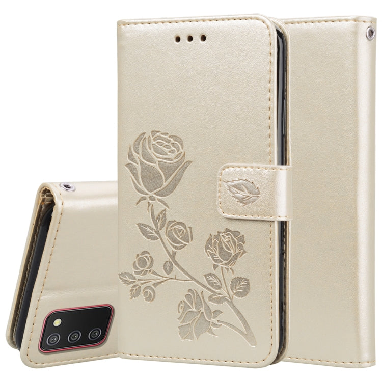 Rose Embossed Leather Phone Case, For Samsung Galaxy A02s