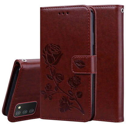 Rose Embossed Leather Phone Case, For Samsung Galaxy A02s