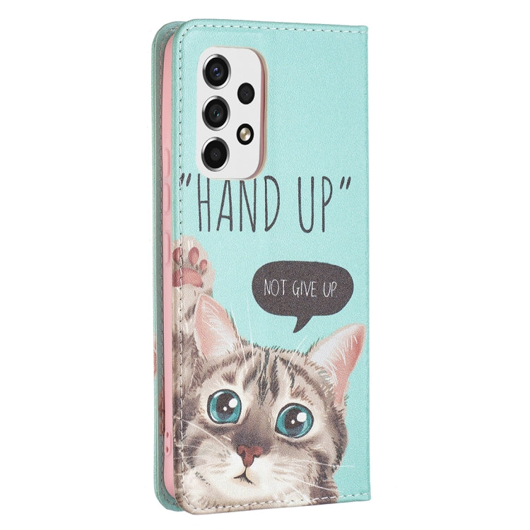 Colored Drawing Pattern Invisible Magnetic PU Leather Phone Case, For Samsung Galaxy A53 5G
