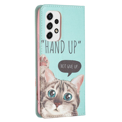 Colored Drawing Pattern Invisible Magnetic PU Leather Phone Case, For Samsung Galaxy A53 5G
