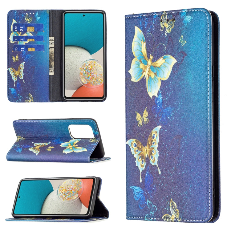 Colored Drawing Pattern Invisible Magnetic PU Leather Phone Case, For Samsung Galaxy A53 5G