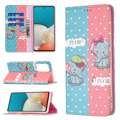 Colored Drawing Pattern Invisible Magnetic PU Leather Phone Case, For Samsung Galaxy A53 5G
