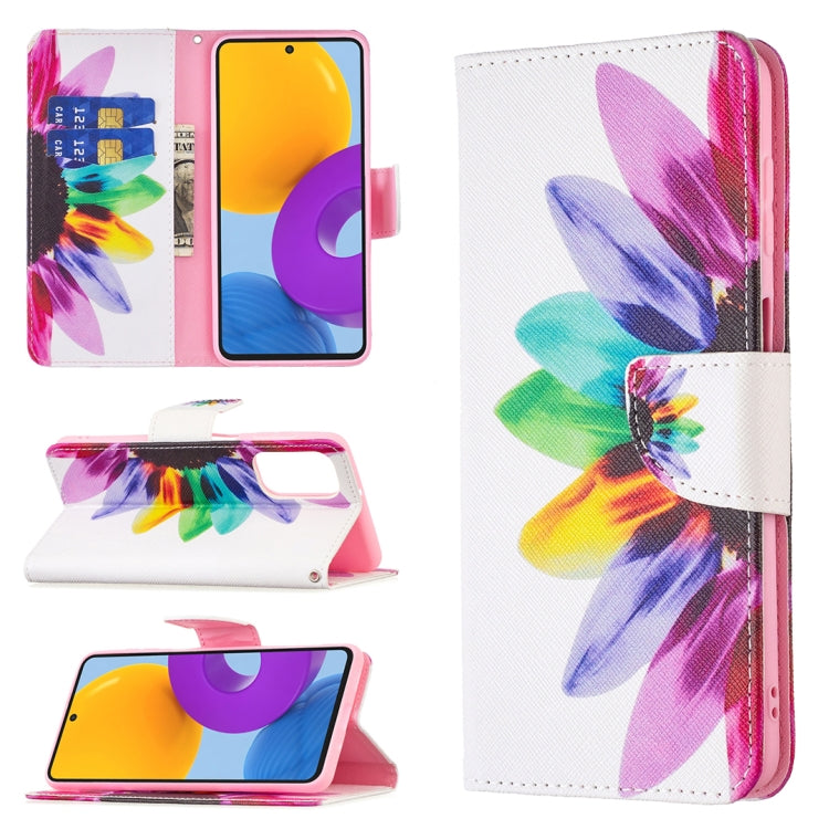 Colored Drawing Pattern Leather Phone Case, For Samsung Galaxy M52 5G