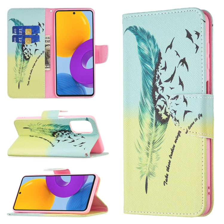 Colored Drawing Pattern Leather Phone Case, For Samsung Galaxy M52 5G