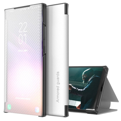 Carbon Fiber View Time Leather Phone Case, For Samsung Galaxy S22 5G, For Samsung Galaxy S22+ 5G, For Samsung Galaxy S22 Ultra 5G, For Xiaomi Redmi Note 11 5G, For Xiaomi Redmi Note 11 Pro 5G