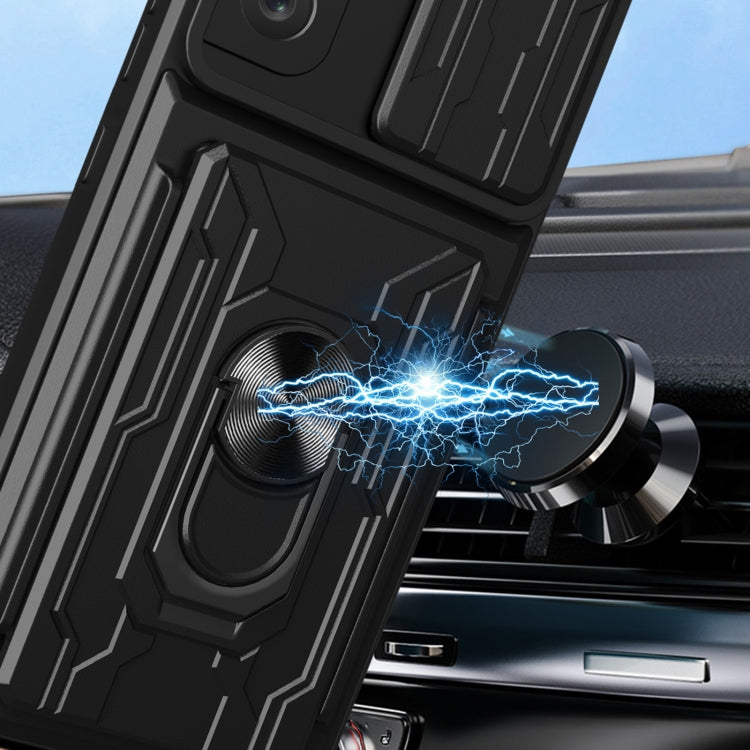 Camera Cover Phone Case with Card Slot & Holder, For Samsung Galaxy S21 FE 5G