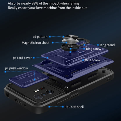 Camera Cover Phone Case with Card Slot & Holder, For Xiaomi 11T, For Xiaomi Redmi Note 10 Pro, For Xiaomi Redmi 10
