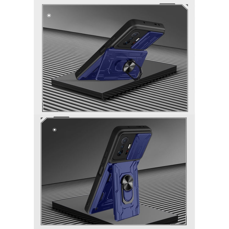 Camera Cover Phone Case with Card Slot & Holder, For Xiaomi 11T, For Xiaomi Redmi Note 10 Pro, For Xiaomi Redmi 10