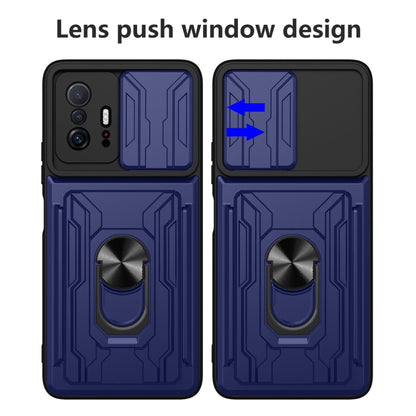 Camera Cover Phone Case with Card Slot & Holder, For Xiaomi 11T, For Xiaomi Redmi Note 10 Pro, For Xiaomi Redmi 10