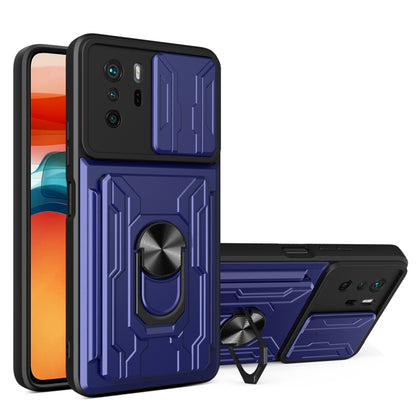 Camera Cover Phone Case with Card Slot & Holder, For Xiaomi 11T, For Xiaomi Redmi Note 10 Pro, For Xiaomi Redmi 10