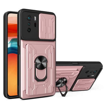Camera Cover Phone Case with Card Slot & Holder, For Xiaomi 11T, For Xiaomi Redmi Note 10 Pro, For Xiaomi Redmi 10