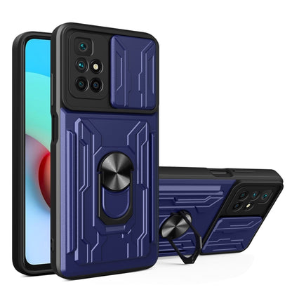 Camera Cover Phone Case with Card Slot & Holder, For Xiaomi 11T, For Xiaomi Redmi Note 10 Pro, For Xiaomi Redmi 10