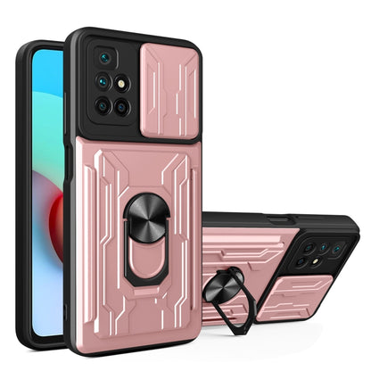 Camera Cover Phone Case with Card Slot & Holder, For Xiaomi 11T, For Xiaomi Redmi Note 10 Pro, For Xiaomi Redmi 10