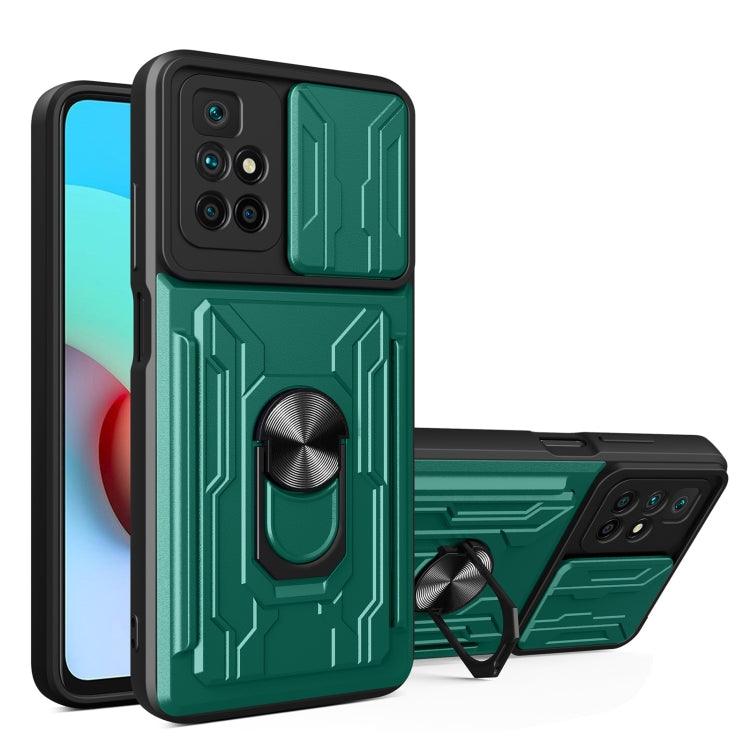 Camera Cover Phone Case with Card Slot & Holder, For Xiaomi 11T, For Xiaomi Redmi Note 10 Pro, For Xiaomi Redmi 10
