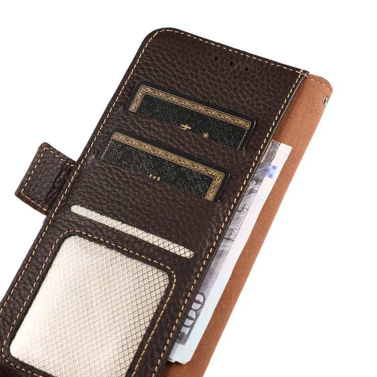 KHAZNEH Side-Magnetic Litchi Genuine Leather RFID Phone Case, For Xiaomi Mi 11 Lite 5G / Mi 11 Lite, For Xiaomi Mi 11, For Xiaomi Mi 11T / Mi 11T Pro, For Xiaomi Redmi Note 10 5G, For Xiaomi Redmi Note 10 Pro, For Xiaomi Redmi K40 Pro / Poco F3