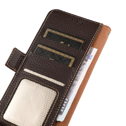 KHAZNEH Side-Magnetic Litchi Genuine Leather RFID Phone Case, For Xiaomi Mi 11 Lite 5G / Mi 11 Lite, For Xiaomi Mi 11, For Xiaomi Mi 11T / Mi 11T Pro, For Xiaomi Redmi Note 10 5G, For Xiaomi Redmi Note 10 Pro, For Xiaomi Redmi K40 Pro / Poco F3