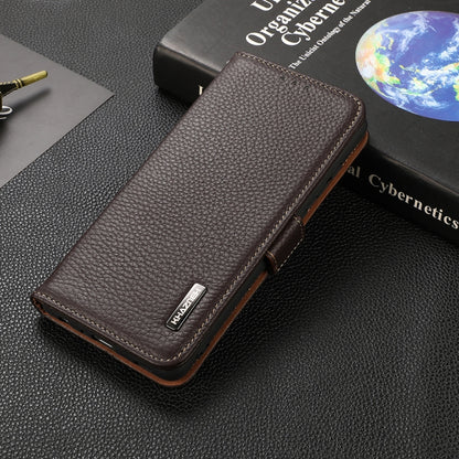 KHAZNEH Side-Magnetic Litchi Genuine Leather RFID Phone Case, For Xiaomi Mi 11 Lite 5G / Mi 11 Lite, For Xiaomi Mi 11, For Xiaomi Mi 11T / Mi 11T Pro, For Xiaomi Redmi Note 10 5G, For Xiaomi Redmi Note 10 Pro, For Xiaomi Redmi K40 Pro / Poco F3
