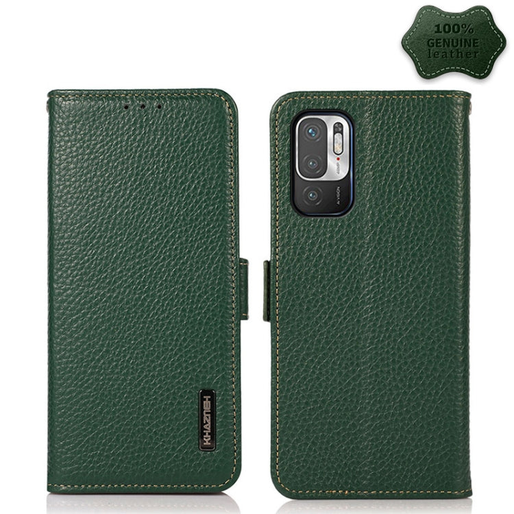 KHAZNEH Side-Magnetic Litchi Genuine Leather RFID Phone Case, For Xiaomi Mi 11 Lite 5G / Mi 11 Lite, For Xiaomi Mi 11, For Xiaomi Mi 11T / Mi 11T Pro, For Xiaomi Redmi Note 10 5G, For Xiaomi Redmi Note 10 Pro, For Xiaomi Redmi K40 Pro / Poco F3