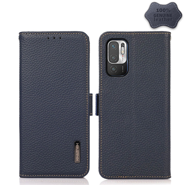 KHAZNEH Side-Magnetic Litchi Genuine Leather RFID Phone Case, For Xiaomi Mi 11 Lite 5G / Mi 11 Lite, For Xiaomi Mi 11, For Xiaomi Mi 11T / Mi 11T Pro, For Xiaomi Redmi Note 10 5G, For Xiaomi Redmi Note 10 Pro, For Xiaomi Redmi K40 Pro / Poco F3