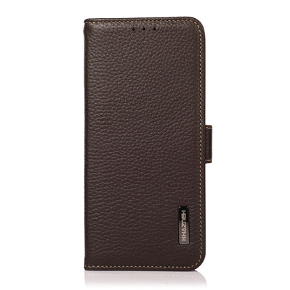 KHAZNEH Side-Magnetic Litchi Genuine Leather RFID Phone Case, For Xiaomi Redmi Note 8 2021, For Xiaomi Redmi Note 10 4G, For Xiaomi Redmi Note 10 JP Version, For Xiaomi Redmi Note 11, For Xiaomi Redmi Note 11 Pro, For Xiaomi Civi 5G