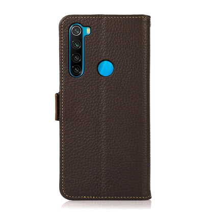 KHAZNEH Side-Magnetic Litchi Genuine Leather RFID Phone Case, For Xiaomi Redmi Note 8 2021, For Xiaomi Redmi Note 10 4G, For Xiaomi Redmi Note 10 JP Version, For Xiaomi Redmi Note 11, For Xiaomi Redmi Note 11 Pro, For Xiaomi Civi 5G