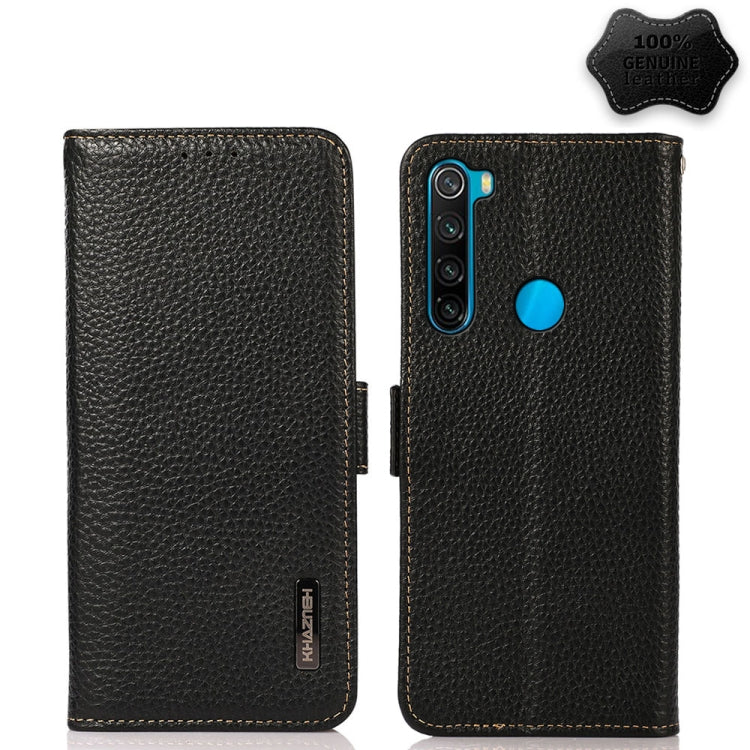 KHAZNEH Side-Magnetic Litchi Genuine Leather RFID Phone Case, For Xiaomi Redmi Note 8 2021, For Xiaomi Redmi Note 10 4G, For Xiaomi Redmi Note 10 JP Version, For Xiaomi Redmi Note 11, For Xiaomi Redmi Note 11 Pro, For Xiaomi Civi 5G