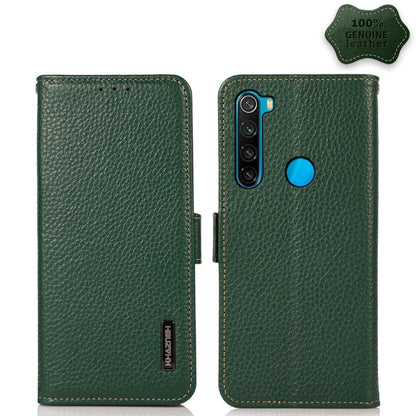 KHAZNEH Side-Magnetic Litchi Genuine Leather RFID Phone Case, For Xiaomi Redmi Note 8 2021, For Xiaomi Redmi Note 10 4G, For Xiaomi Redmi Note 10 JP Version, For Xiaomi Redmi Note 11, For Xiaomi Redmi Note 11 Pro, For Xiaomi Civi 5G