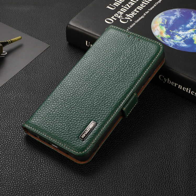KHAZNEH Side-Magnetic Litchi Genuine Leather RFID Phone Case, For Xiaomi Poco X3 GT