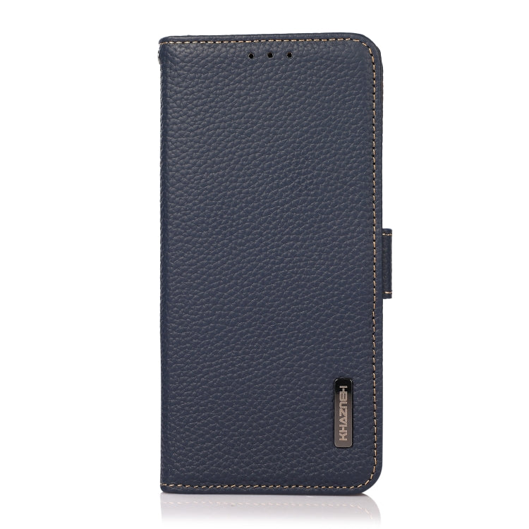 KHAZNEH Side-Magnetic Litchi Genuine Leather RFID Phone Case, For OnePlus Nord CE 5G