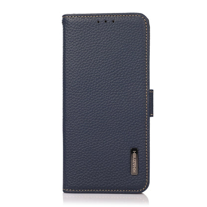 KHAZNEH Side-Magnetic Litchi Genuine Leather RFID Phone Case, For OnePlus Nord CE 5G