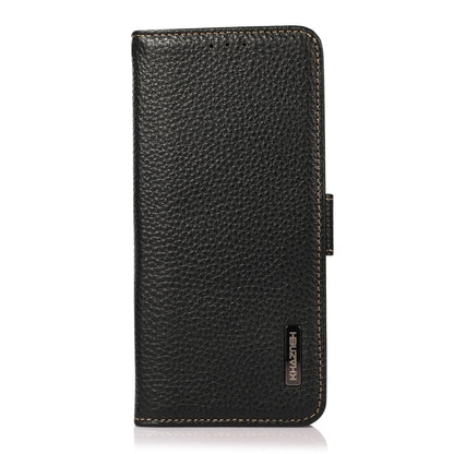 KHAZNEH Side-Magnetic Litchi Genuine Leather RFID Case, For OPPO A16, For OPPO A54 4G, For OPPO A55 5G, For OPPO A55s 5G JP Version, For OPPO A93 5G, For OPPO Reno5 5G / Find X3 Lite